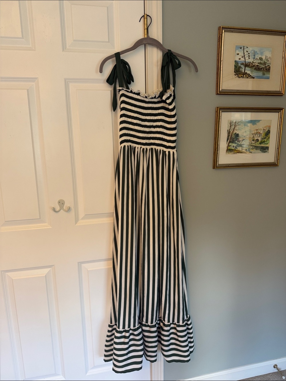 Summersalt Green and White striped maxi dress! Gorgeous